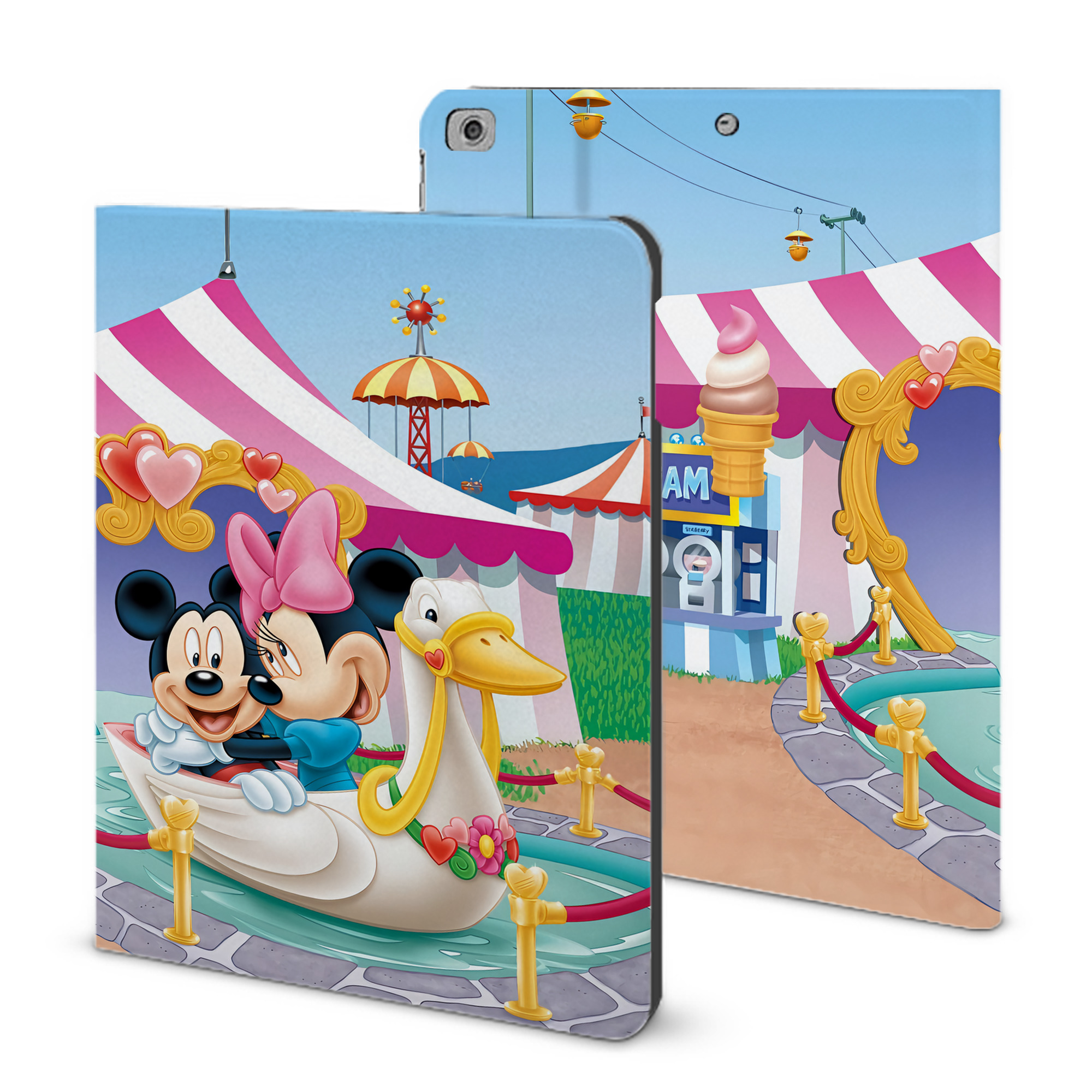 （画像用） ミッキーマウス Mickey Mouse IPad ケース ブック型 PUレザー TPU 耐衝撃 軽量 薄型 ペン収納なし 全面保護 IPad 各モデル対応